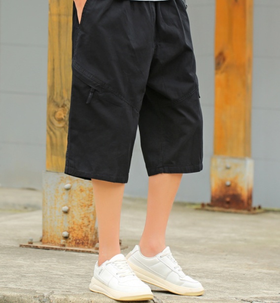 Sports Cropped Trousers Men's Loose Shorts Plus Fat Plus Size Fat Guy Casual Thin 7-point Overalls - Image 46
