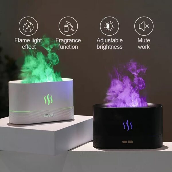 Best Selling USB Ultrasonic Flame Humidifier Led RGB Colorful Essential Oil Fire Flame Aroma Diffuser - Image 6