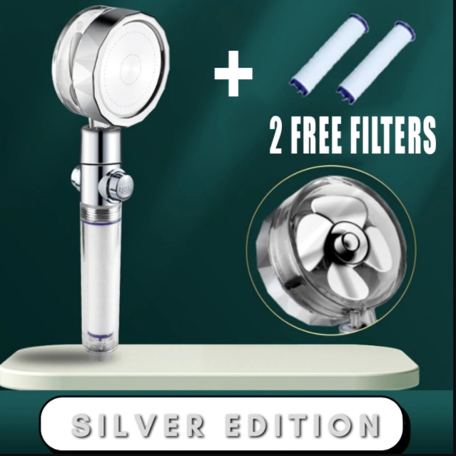 Shower Head Water Saving Flow 360 Degrees Rotating With Small Fan ABS Rain High Pressure Spray Nozzle Bathroom Accessories - Image 36