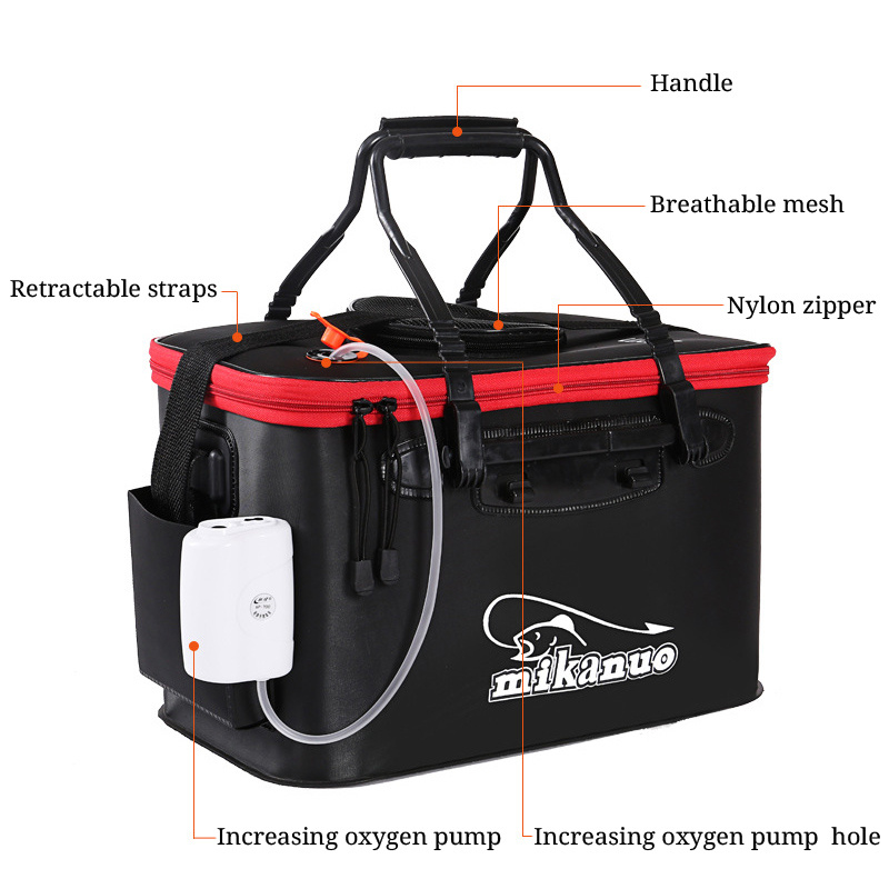 EVA Portable Fishing Bag Folding Thicken Live Fishing Box Tank Bucket Camping Fishing Tackle Fishbox Storage Bag - Image 9