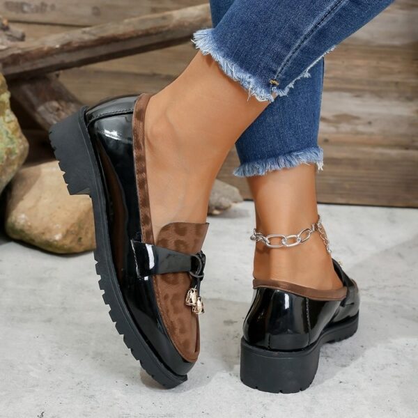 New 2025 Autumn Winter Korean Style Mid-Heel Retro Leopard Print Buckle Loafers, Lightweight Height-Increasing Non-Slip Casual Shoes - Image 6