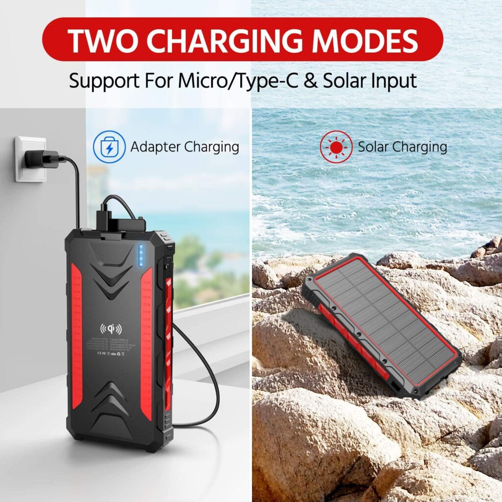Waterproof Solar-Powered Wireless Power Bank