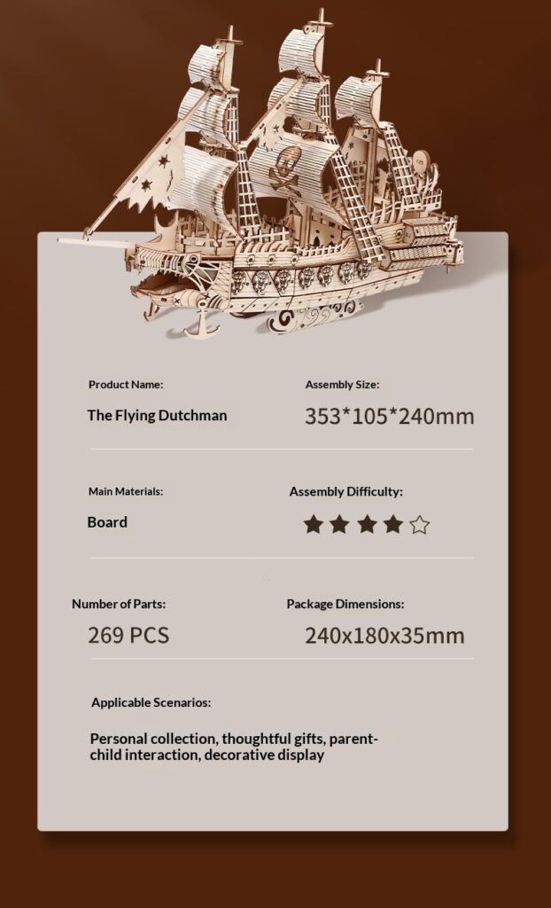 Wooden 3D Puzzle Model Of The Ship Holland In Wood