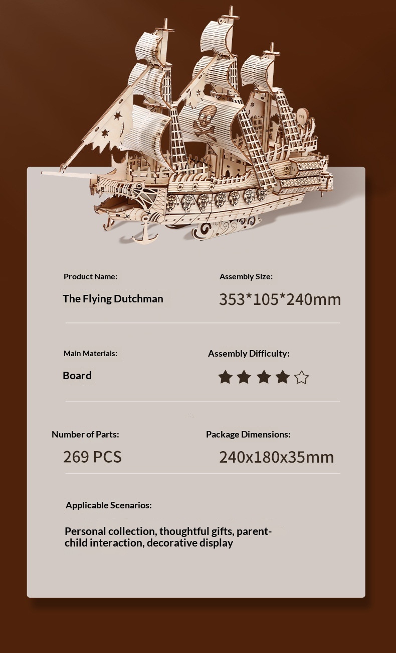 Wooden 3D Puzzle Model Of The Ship Holland In Wood - Image 22