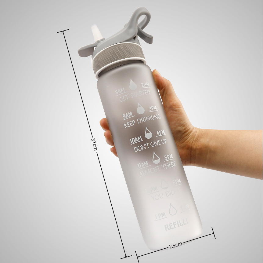 Water Bottle Scrub Bounce Cover Straw Space Cup Sports Water Bottle - Image 15