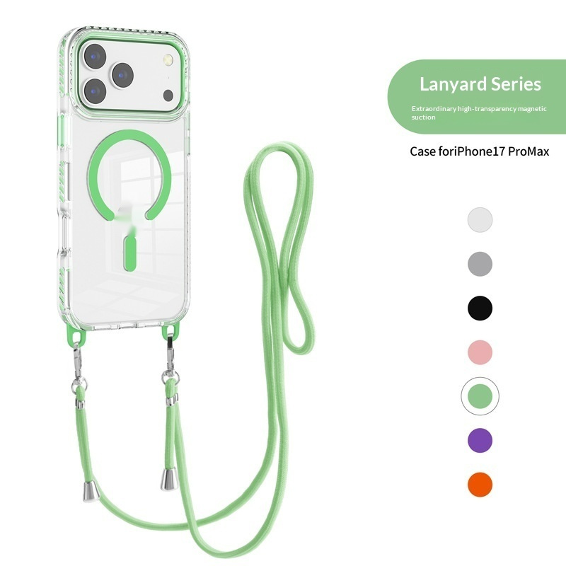 17 Pro Max Transparent Magnetic Case With A Crossbody Lanyard - Image 49