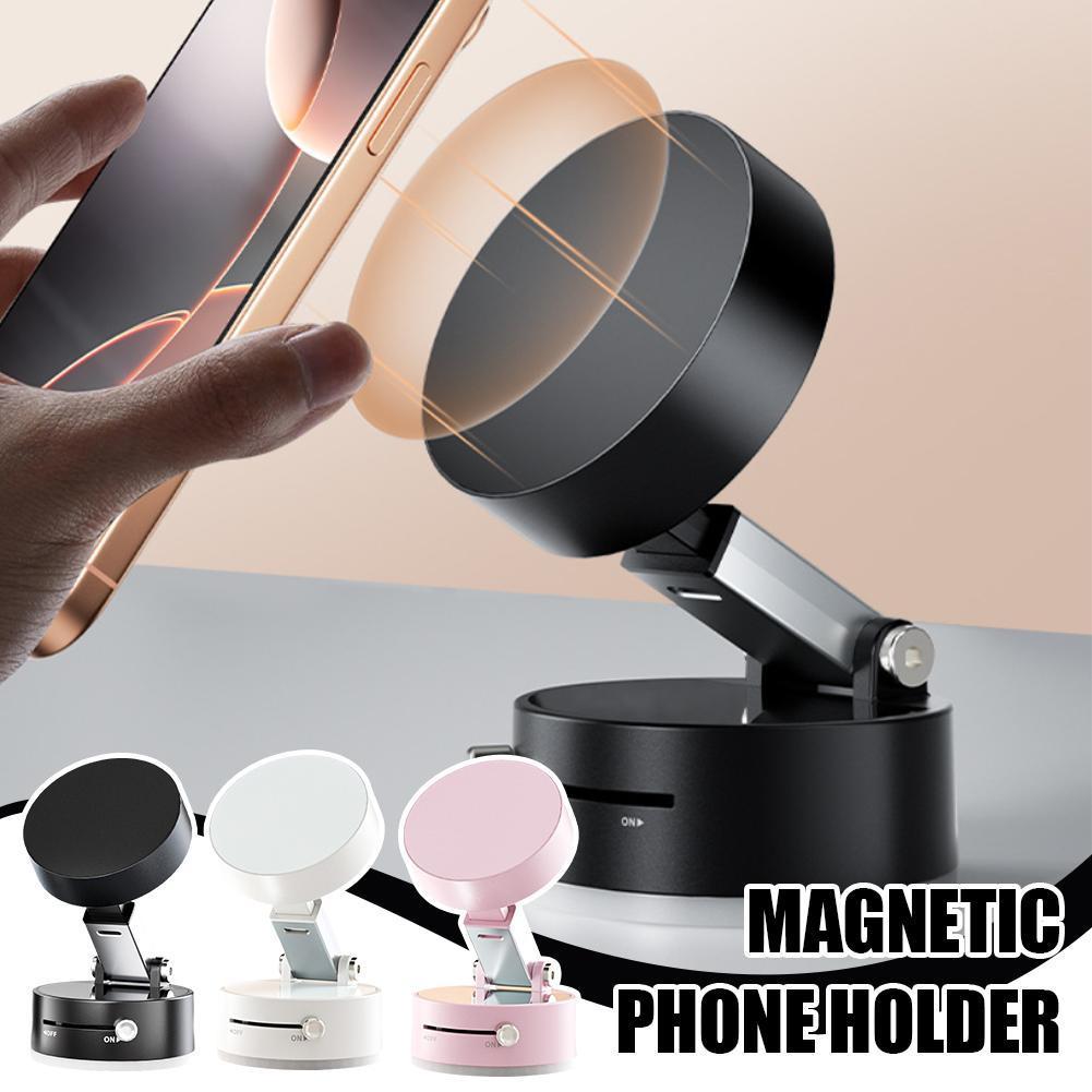 Foldable Magnetic Vacuum Car Phone Holder Foldable Suction Cup With Suction Cup Hands-Free Navigation For Smart Phone - Image 1