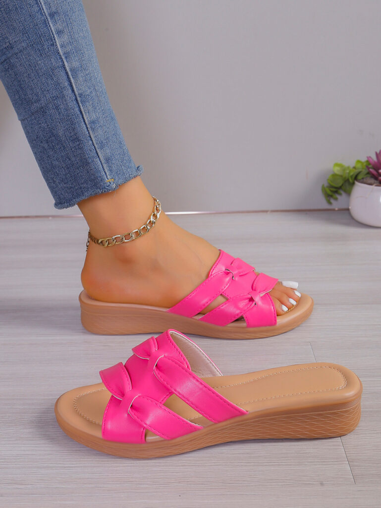 Bow-knot Plus-size Flat Sandals For Women