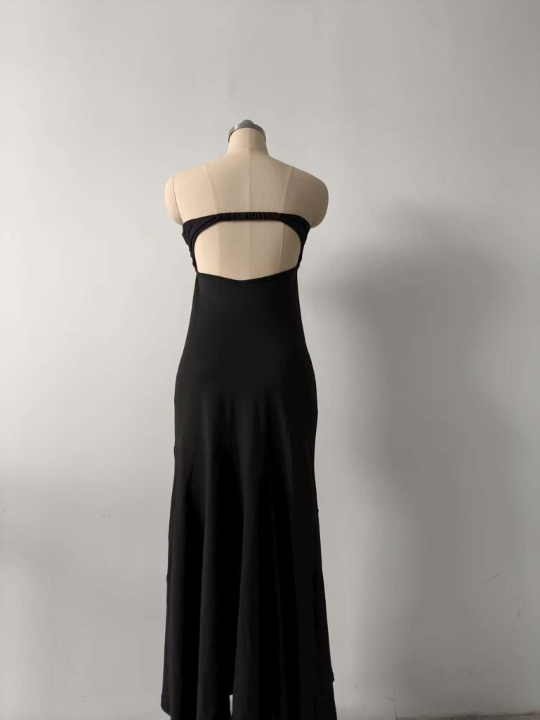Bodycon Sheath Pleated Tube Maxi Dress