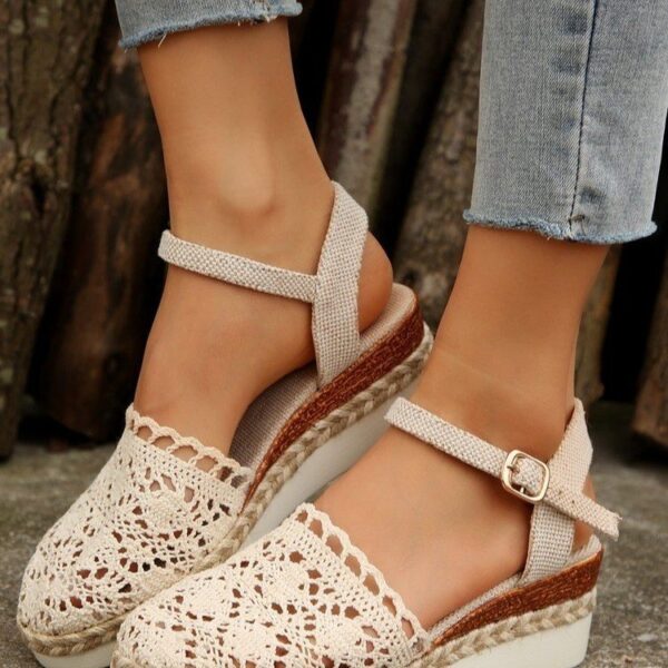 Women's Outerwear Hemp Rope Lace Casual Sandals - Image 2
