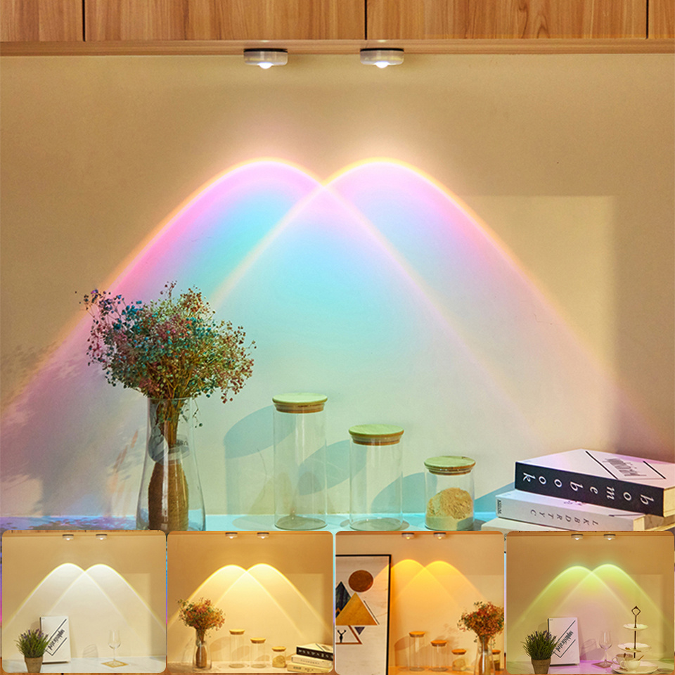 Led Lights Wireless Closet Kitchen Lights Under Furniture Battery Powered Sunset Nightlight Wall Lamp Bedroom Decoration Cabinet - Image 1