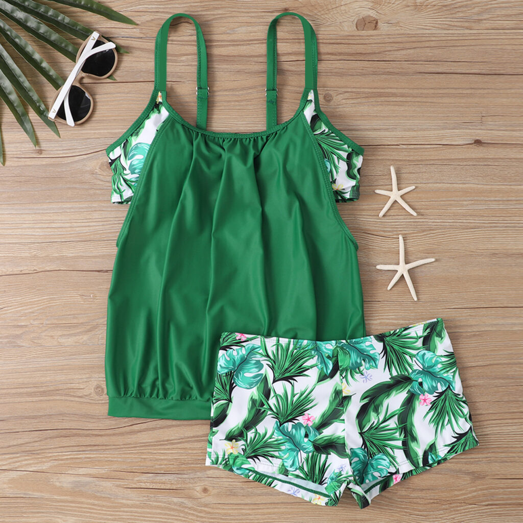 Printed Two-Piece Swimsuit Womens Beach Swimwear Set
