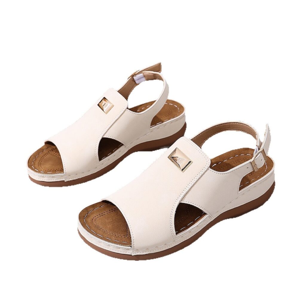 Women's Elastic Band Peep-Toe Fashionable Plus-Size Sandals