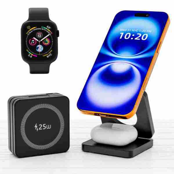 3-in-1 Foldable Magnetic Wireless Charging Desktop Stand - Image 23