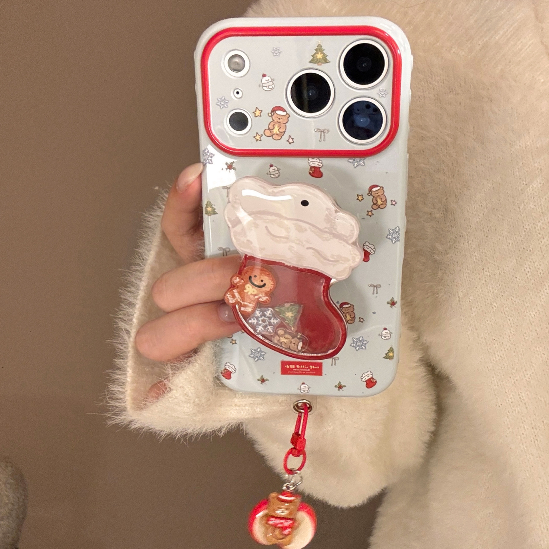 Christmas Stocking Shaker Stand Phone Case - Image 3