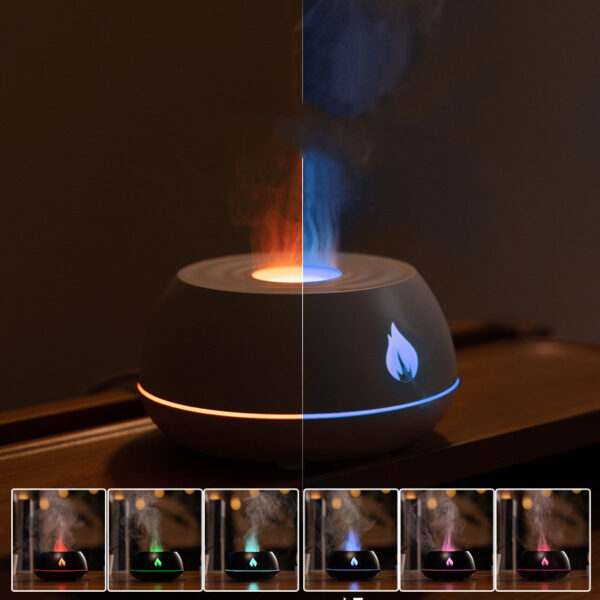 Flame Humidifier Aromatherapy Diffuser 7 Colors Light Home Air Humidifier 130ML USB Room Fragrance Essential Oil Diffuser - Image 11