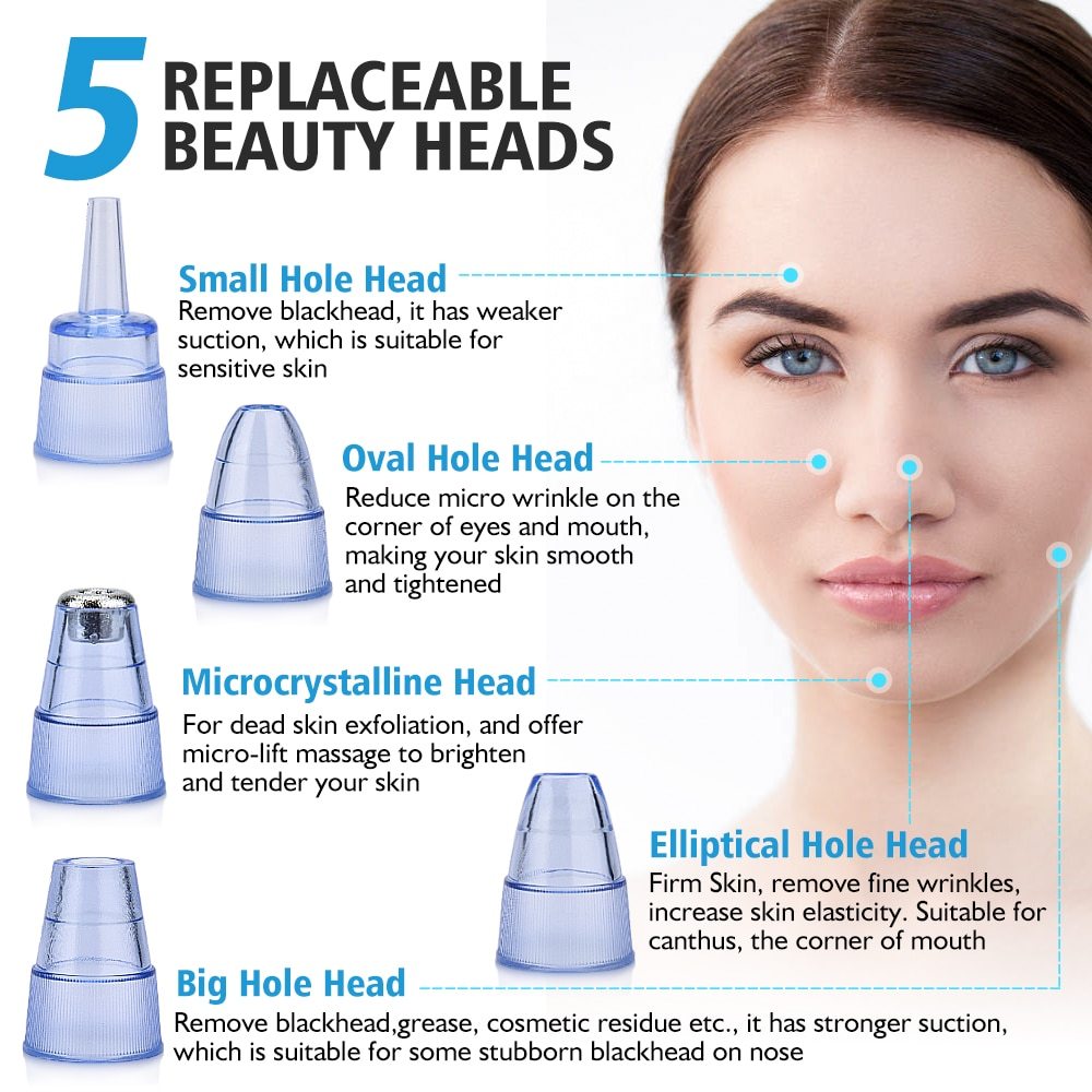 Blackhead Instrument Electric Suction Facial Washing Instrument Beauty Acne Cleaning Blackhead Suction Instrument - Image 7