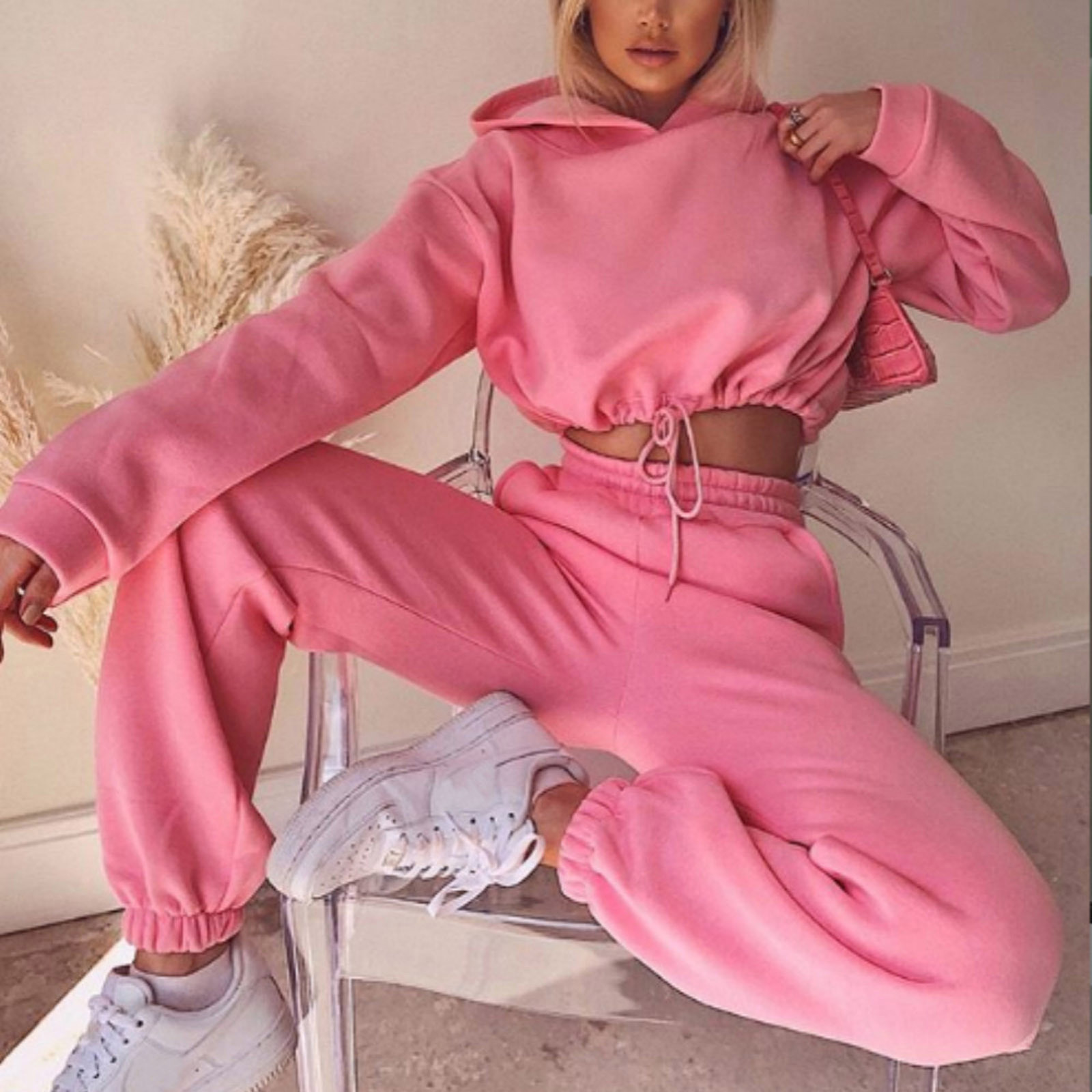 Jogging Suits For Women 2 Piece Sweatsuits Tracksuits Sexy Long Sleeve HoodieCasual Fitness Sportswear - Image 1