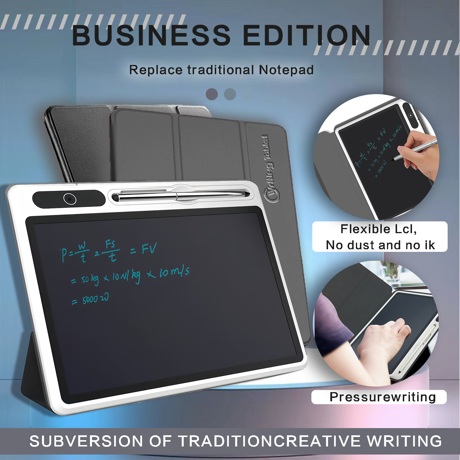 Eye-Friendly Blue-Light Free LCD Writing Tablet, Flip Case Stand Design, One-Clear Erase Portable Paperless Board For Kids Learning & Office Draft - Image 8
