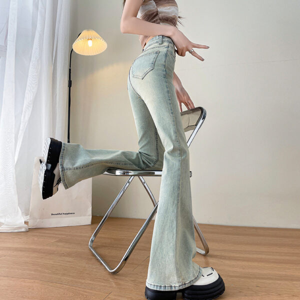 Light Blue American-Style Flared Jeans For Women - Image 7