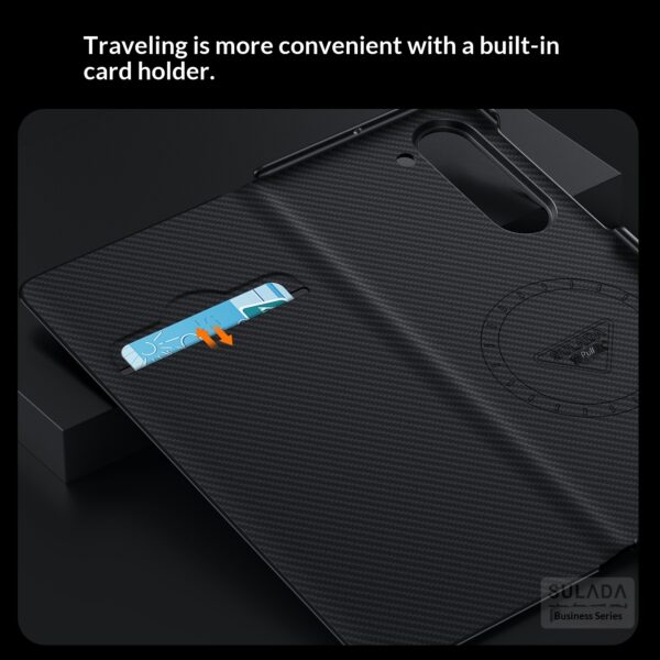 Carbon-fiber Leather Flip Case With Magnetic Card Slots For Phones - Image 6