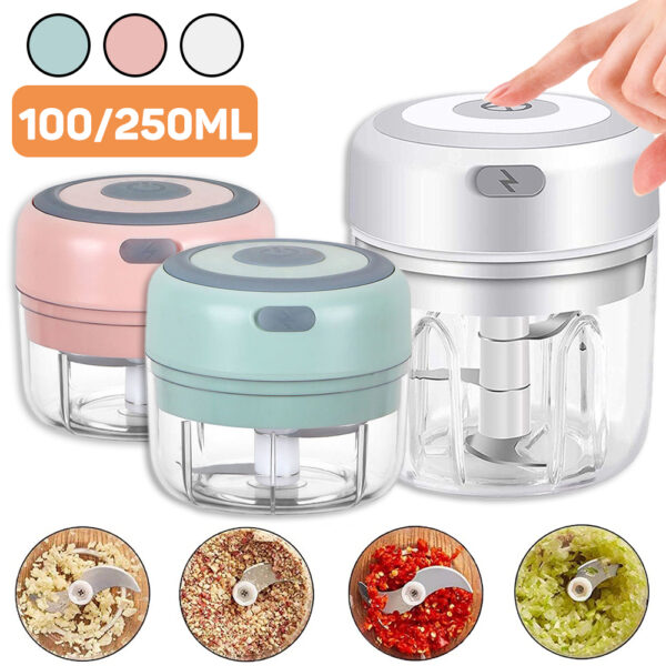 Mini Electric Garlic Chopper USB Charging Ginger Masher Machine Sturdy Durable Chili Vegetable Crusher Kitchen Tool - Image 11