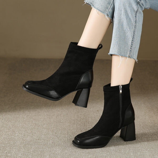 Fat Feet British Style Chunky Heel Booties - Image 13