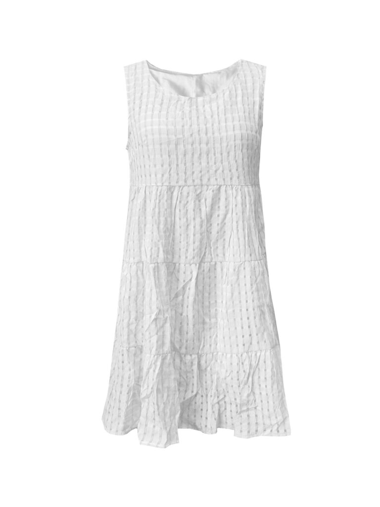 Women's Casual Solid-Colored Hollow-Out Vest Dress For Lunch Break