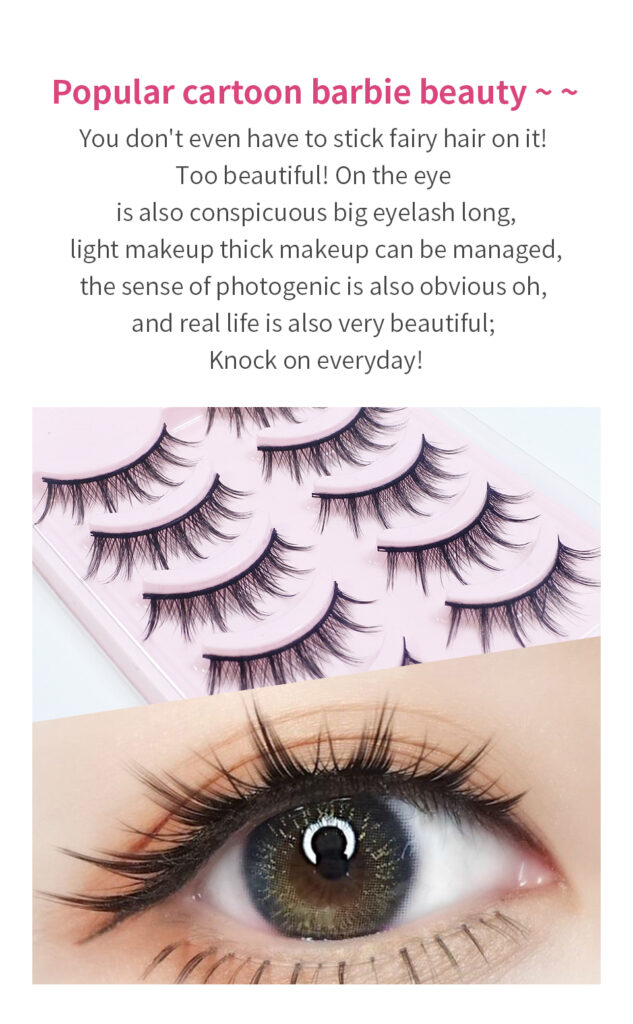 5 Pairs Manga Lashes New Arrival Anime Cosplay Natural Wispy  Korean Makeup Artificial False Eyelashes