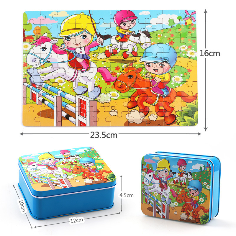 80PCS wooden educational toys educational development baby kids training toys children animal puzzle - Image 5