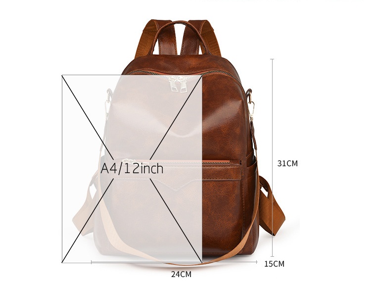 Korean-style Soft PU Large-Capacity Versatile SpringSummer New Arrival Womens Travel Backpack