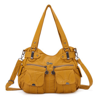 Fashion Ladies Soft Leather Portable Messenger Bag Crossbody Bags For Women Zipper Pocket Soft Casual Tote - Image 7