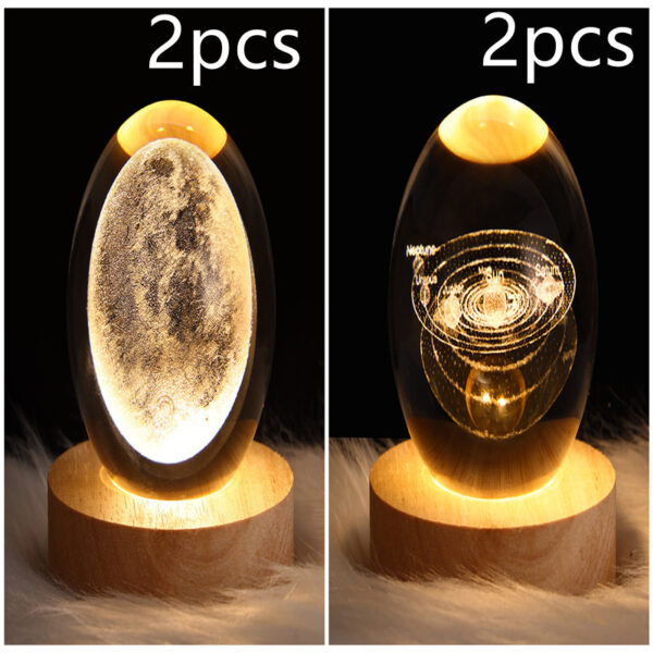 LED Night Light Galaxy Crystal Ball Table Lamp 3D Planet Moon Lamp Bedroom Home Decor For Kids Party Children Birthday Gifts - Image 47