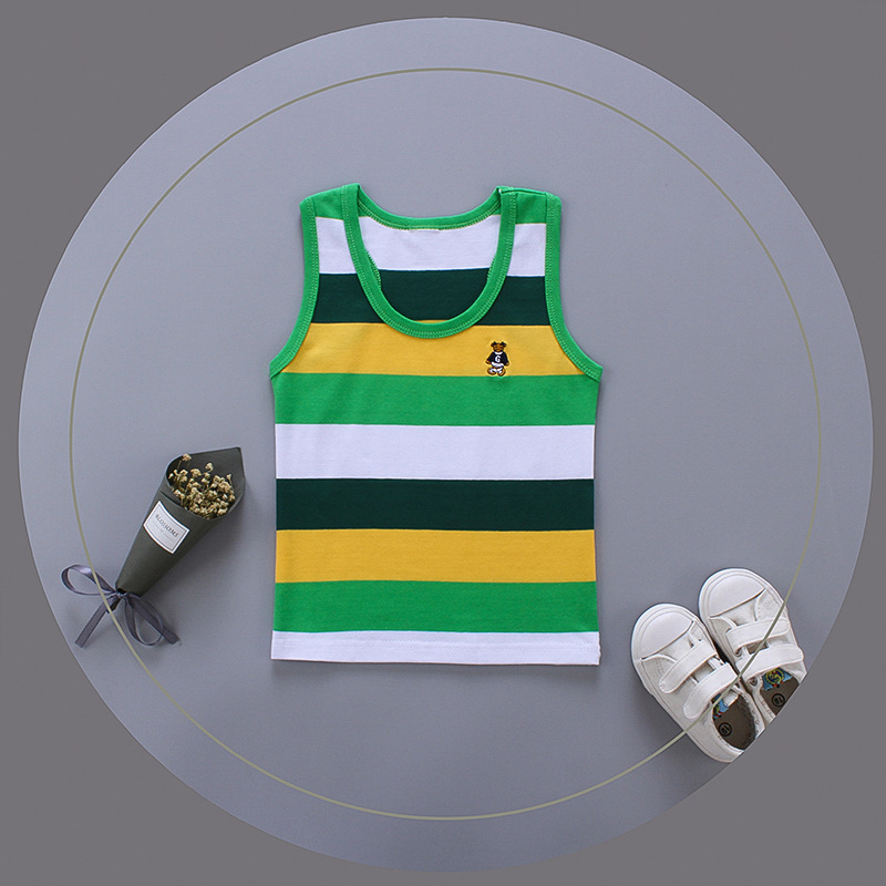 Breathable Cotton Striped Sleeveless Kids Vest - Image 57