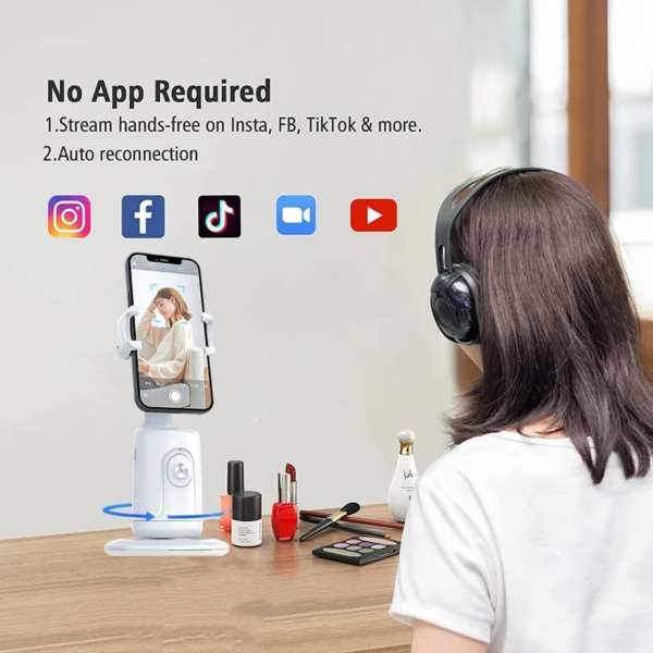 360 Auto Face Tracking Gimbal AI Smart Gimbal Face Tracking Auto Phone Holder For Smartphone Video Vlog Live Stabilizer Tripod - Image 24