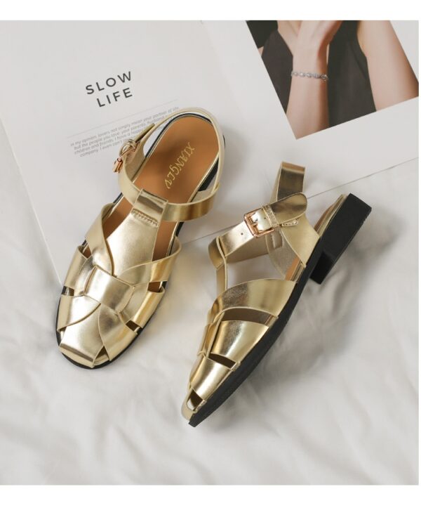 Baotou Woven Piggyback Strap Vintage Sandals New Style - Image 16