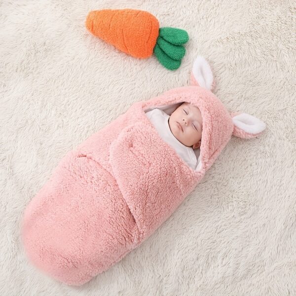 Super Soft Baby Sleeping Bag Fluffy Fleece Newborn Blanket Swaddle Blankets, Unisex Baby Wrap For Newborn Baby Boys Girls With Head-Protecting & Head-Supporting Function, Wearable Swaddle Sleep Sack - Image 8