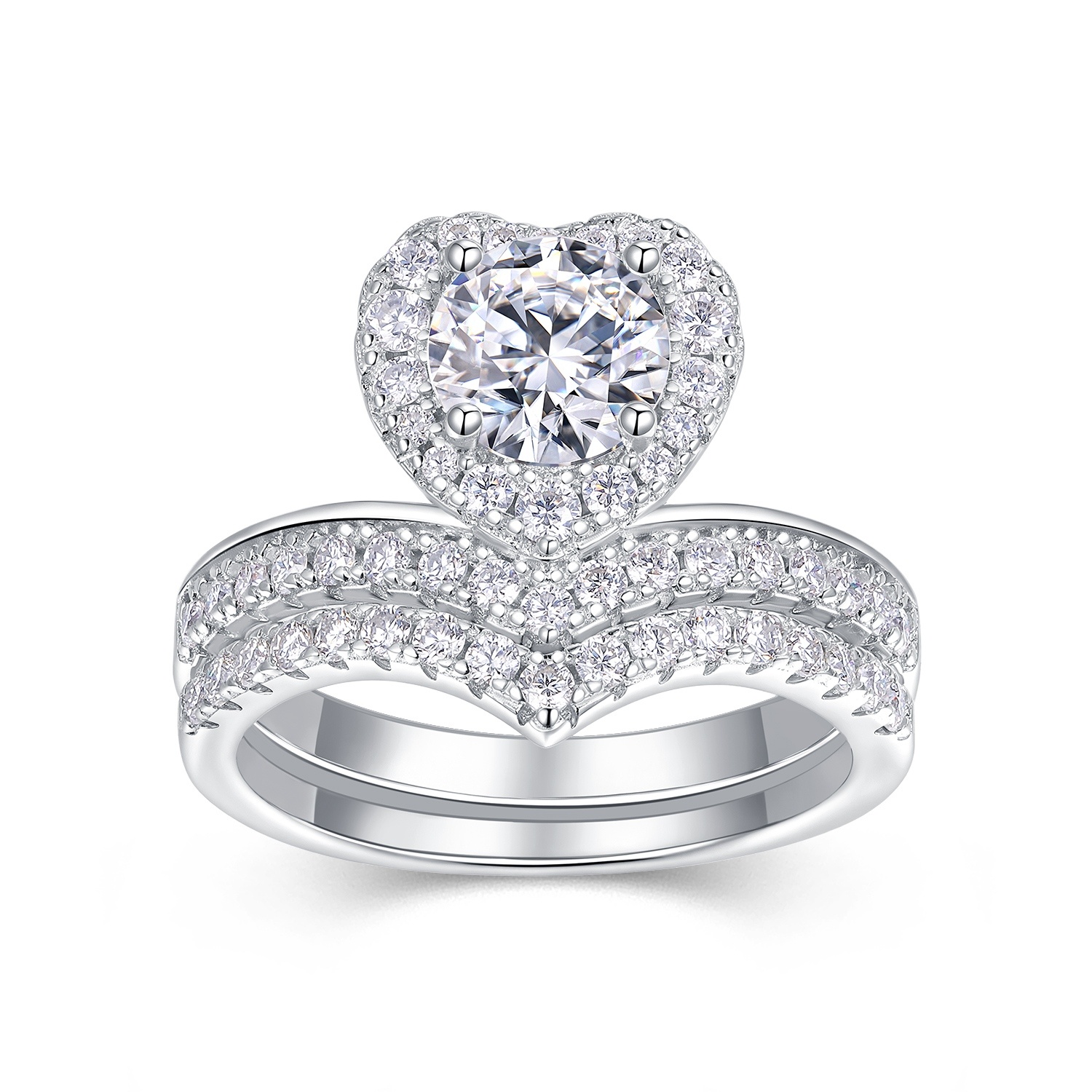 1-carat Luxury Fashion Minimalist Trend Jewelry Ring Set With Top-quality Morganite, Made Of S925 Silver With Electroplated Platinum, Suitable For Ladies. - Image 9