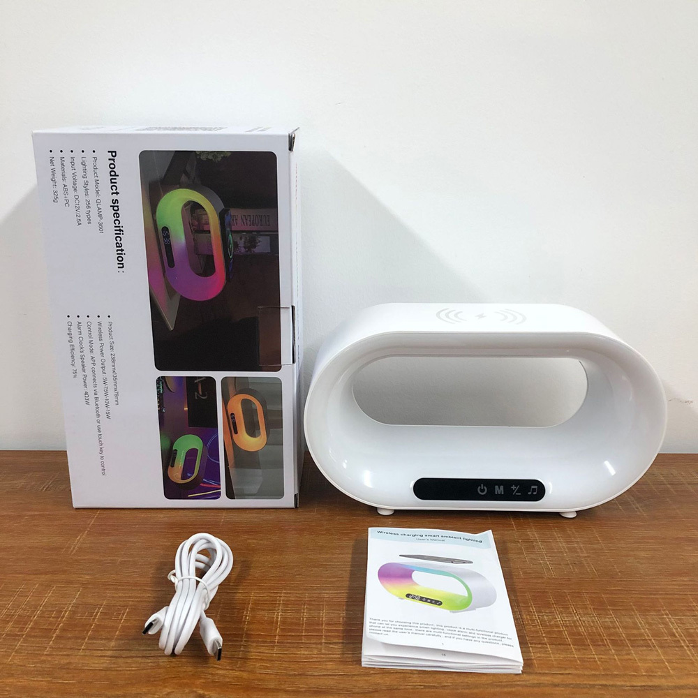 Multi-function 3 In 1 LED Night Light APP Control RGB Atmosphere Desk Lamp Smart Multifunctional Wireless Charger Alarm Clock - Image 20