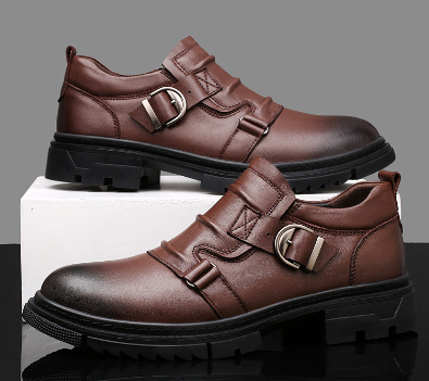 Mens Versatile Thick-Soled Genuine Leather Shoes Made From Full-Grain Cowhide - Image 26