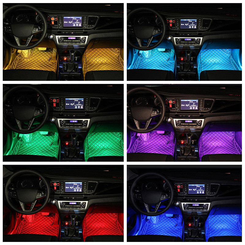 Styling Decorative Lamp LED Car Interior Light Waterproof Ambient Lamp Of Wireless Remote Music Control Car RGB Strip Lights - Image 4