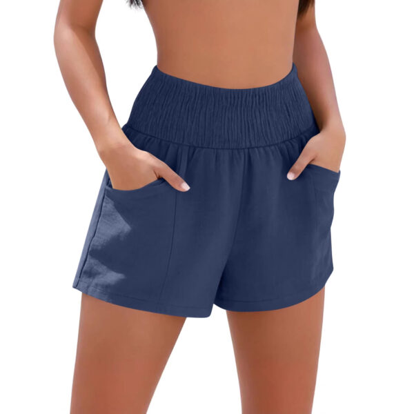 Drawstring Pocket Loose Casual Women's Beach Shorts - Image 9