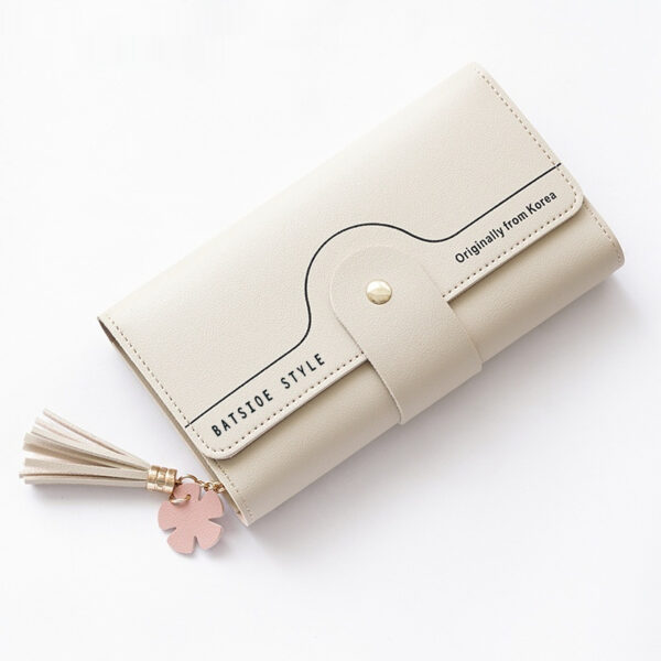Geometric Letter Buckle Clutch Bag With Tassel And Petal Design For Young Women - Image 5