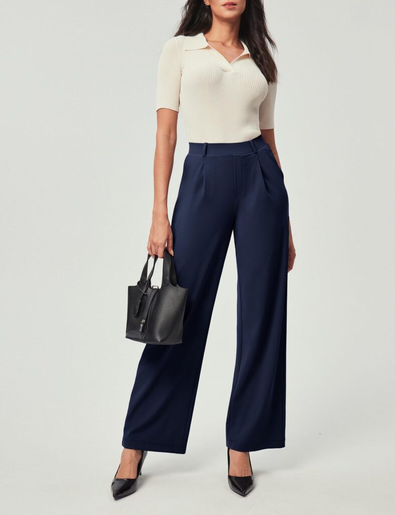 Womens High-Waisted Stretchy Work Business Casual Pants