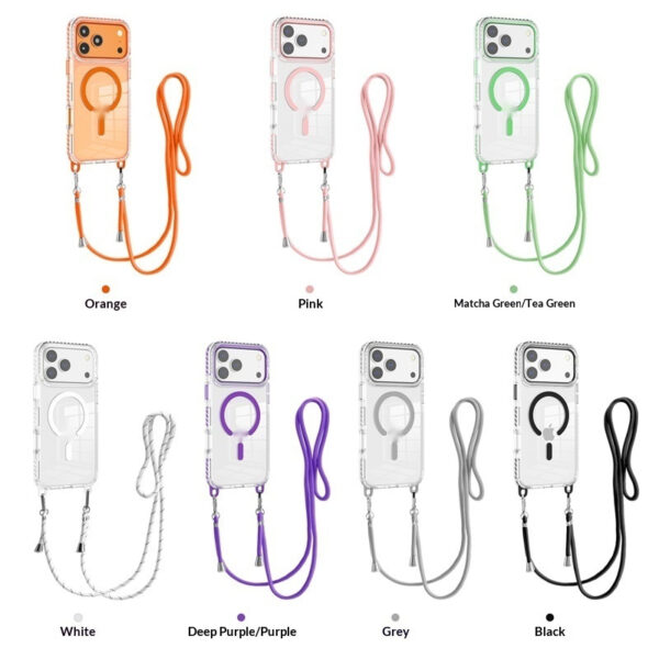 17 Pro Max Transparent Magnetic Case With A Crossbody Lanyard - Image 7