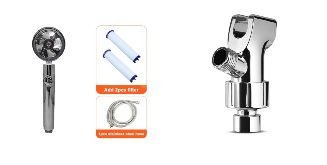 Shower Head Water Saving Flow 360 Degrees Rotating With Small Fan ABS Rain High Pressure Spray Nozzle Bathroom Accessories - Image 97