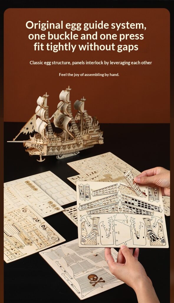 Wooden 3D Puzzle Model Of The Ship Holland In Wood