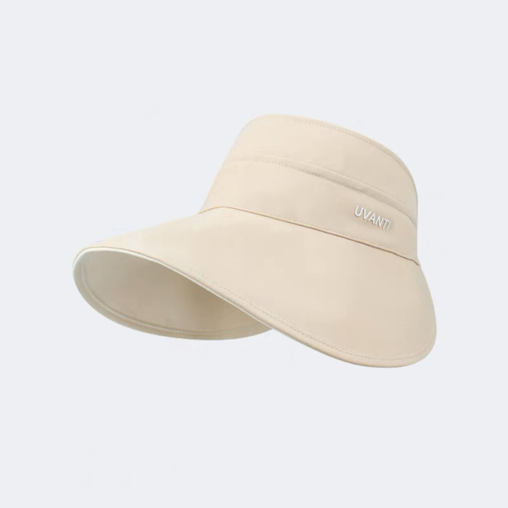 Solid-color Simple Double-sided Wide-brimmed Hat With Empty Crown, Light And Fresh Outdoor Wrap-around Style Large Brim, With Storage Function For Sun Protection.