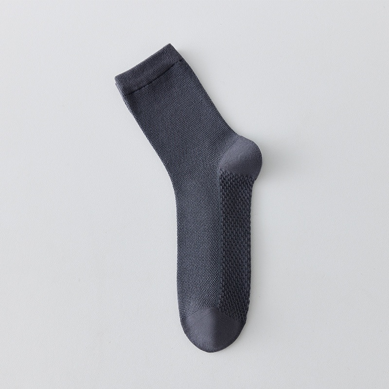 Pure Cotton Breathable Mesh Long Business Socks - Image 3