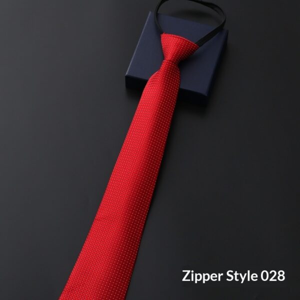 Mens Business Formal Zipper Tie With Blue Stripes - Image 48
